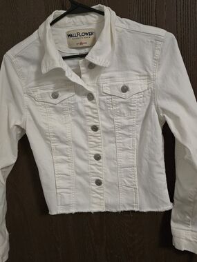 Wallflower White Cropped Denim Jacket
